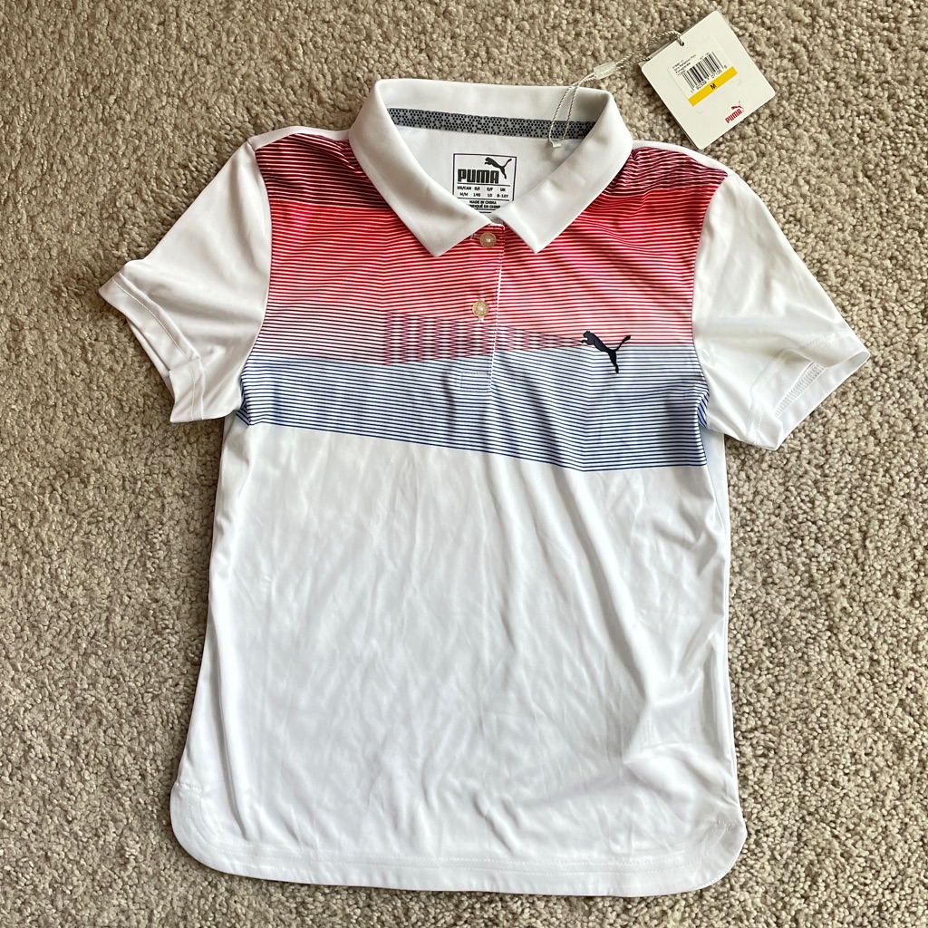 Puma Golf Girls Refraction Polo Medium & Large Kids Rickie Fowler Polo Drycell